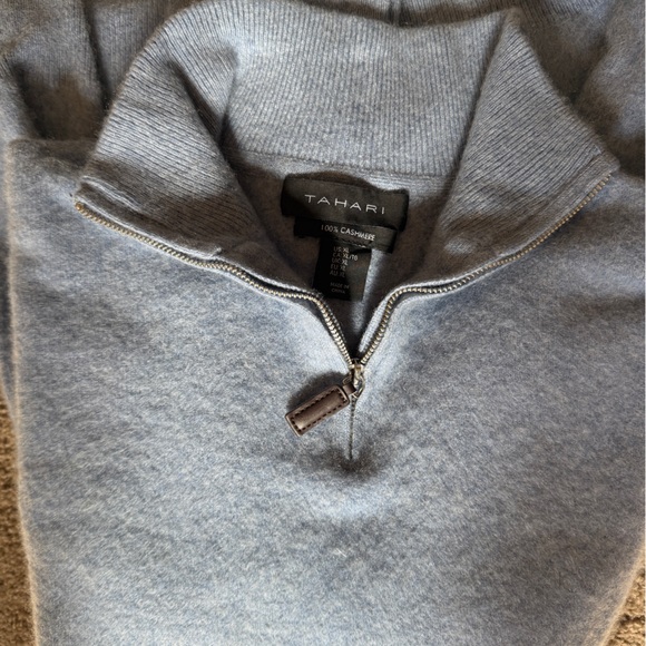 Tahari  Fuzzy and Cozy 1/4 Zip-Up Men’s Pullover, Blue, XL. - Picture 8 of 10